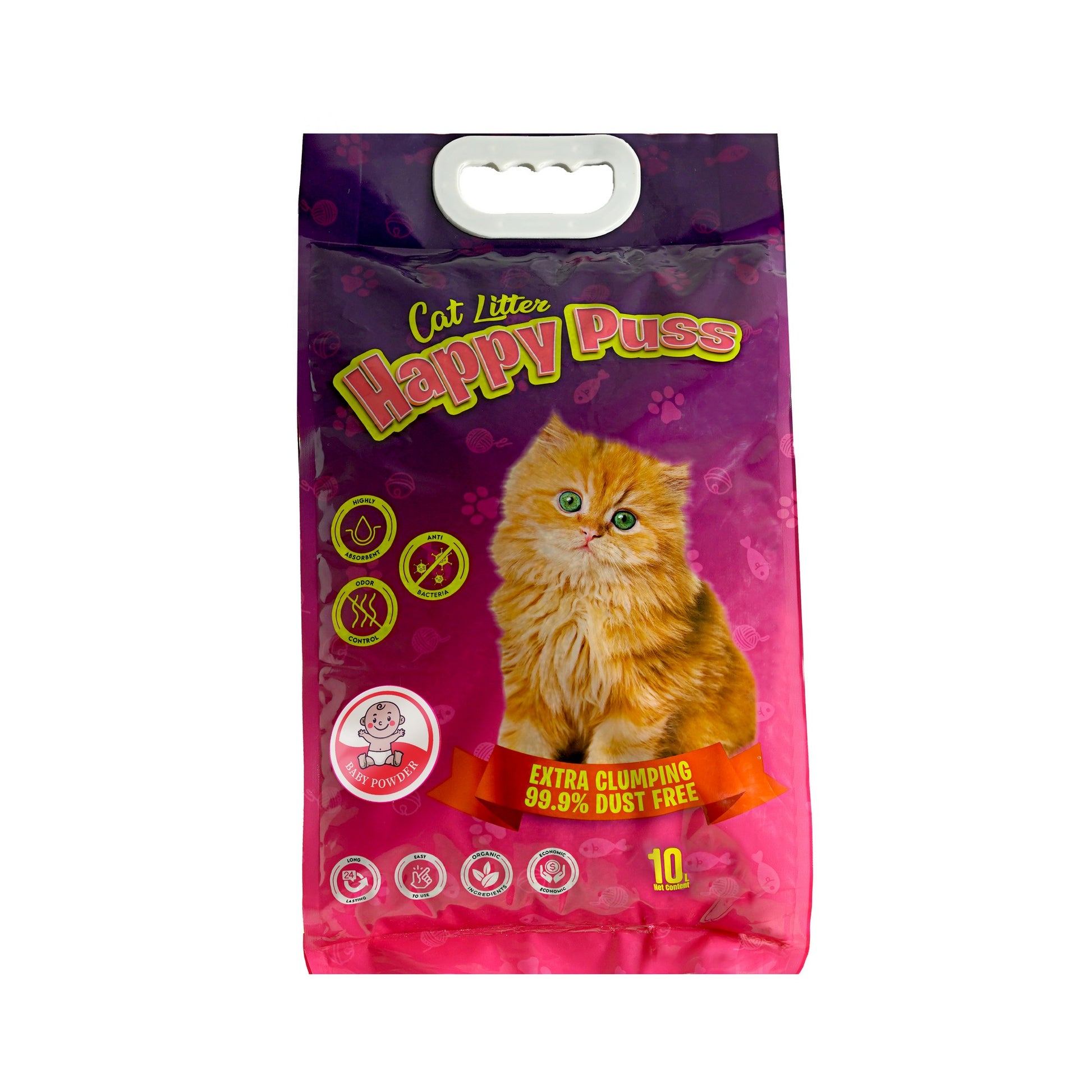 Happy Puss clumping cat litter 5L – extra clumping, odor control, 99.9% dust free