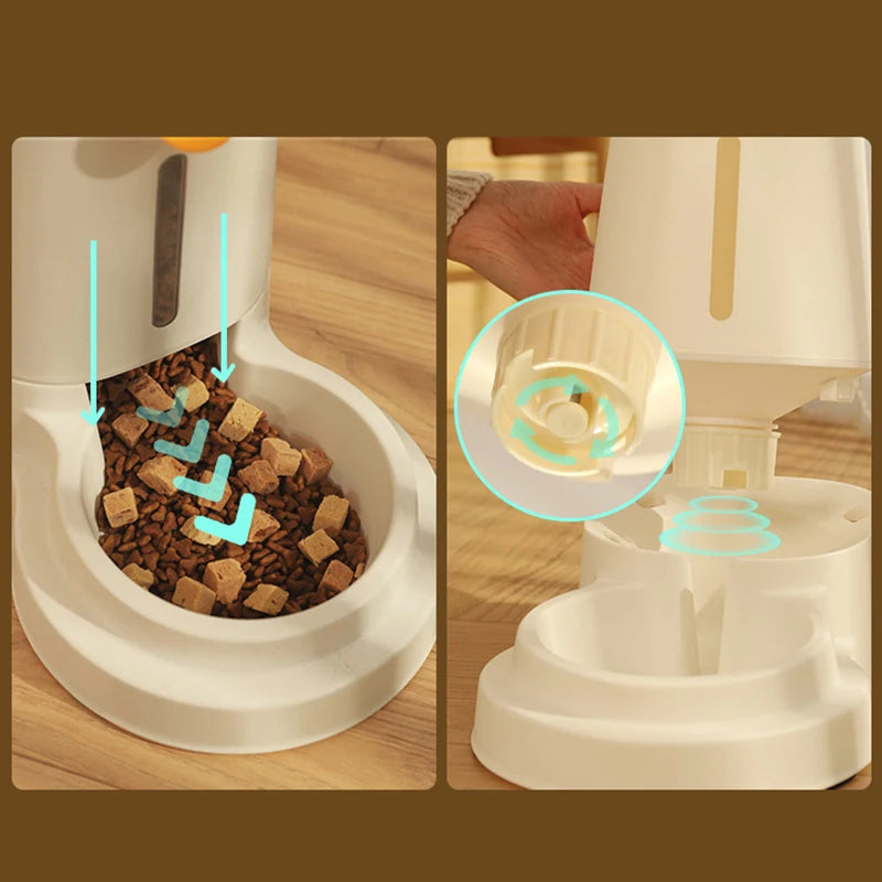 pet feeder and Water Dispenser 2-in 1-feed gravity type