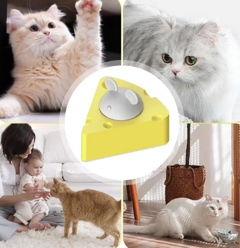 Rotating catnip balls cheese shape