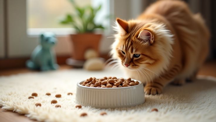 Happy Puss cat food served at home for daily cat feeding, premium nutrition for indoor cats with balanced ingredients supporting health, energy, and digestion in UAE households