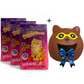Happy Puss Clumping Cat Litter 20L (3 Bags) + Free Cat Cave House – Low Dust, Odor Control – Free UAE Delivery