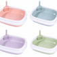 Open mixed color cat litter box with 4 color variations, designed for stylish home use, easy cleaning, and effective clumping cat litter performance for odor control and cat hygiene in UAE homes