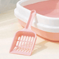 Pink cat litter open box with scoop shown from front and side view, clumping litter for easy cleaning, strong odor control, and daily cat hygiene in modern UAE homes