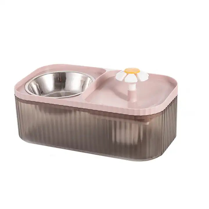 Pet Water fountain 2-in-1 stainless steel feeder and water dispenser