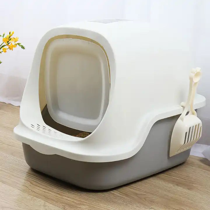 Cat litter box enclosed , sand box with free cat litter scoop